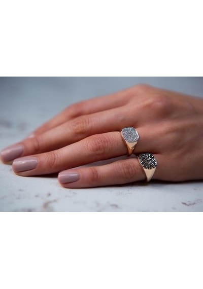 Reis Kuyumculuk T1466 Pinky White Pembe Altın Yüzük