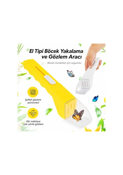 Valkyrie Böcek Yakalama Ve Gözlem Aparatı Şeffaf Hazneli 360 İnceleme Aracı Sarı