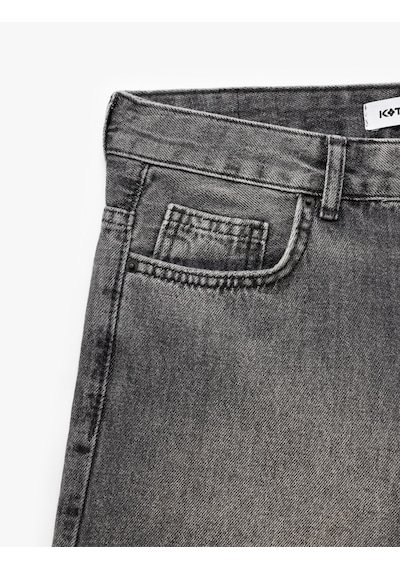Koton Cepli Kesik Detaylı Pamuklu Denim Şort Antrasit 5sal40342md Antrasit