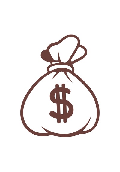 Dolar Para Çantası Araba Sticker 17x17 Cm Kahverengi