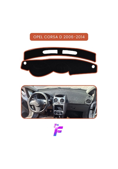 Opel Corsa D 2006-2014 Torpido Örtüsü Güneşten Korur Kolay Montaj Tam Uyum Tam Koruma T46 Kahverengi