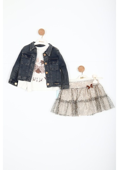 Xo Kids Kız Çocuk Etek Takmı 6-36 Ay 3190 Mavi
