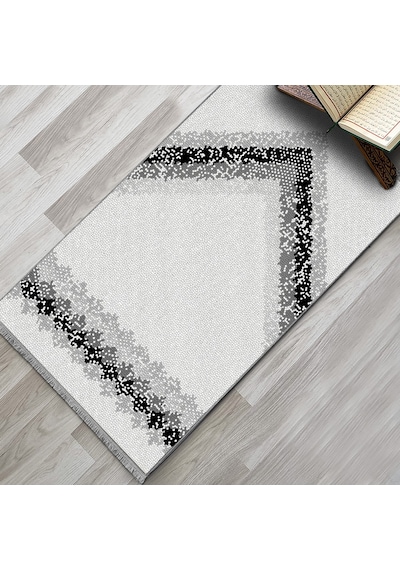 Evaşk Namazlık Dokuma Halı Kaymaz Muslumana Seccade 80 x 130 SİYAH EVAŞK401E66