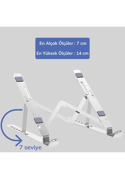 Buffer Ayarlanabilir Dizüstü Destek Tabanı Tamamen Katlanabilir Taşınabilir Laptop Yükseltici Diğer