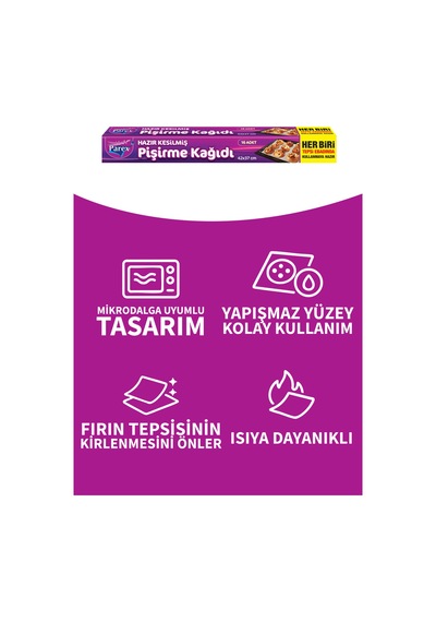 Hazır Kesilmiş Pişirme Kağıdı 16 Lı 42 X 37 Cm İkili Set