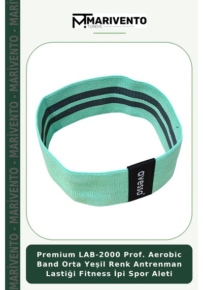 Premium Lab-2000 Prof. Aerobic Band Orta Yeşil Renk Antrenman Lastiği Fitness İpi Spor Aleti