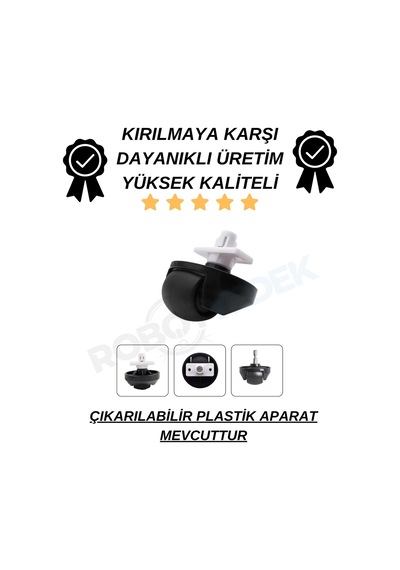 Roborock Qrevo Edge 2 Pro Uyumlu Tekerlek Siyah Renk-1 Adet