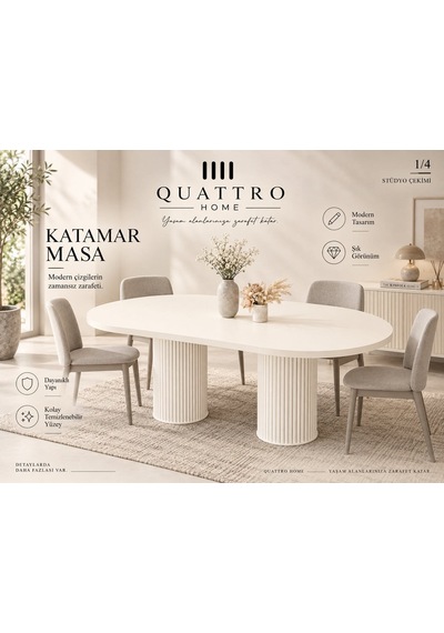 Katamar Yemek Masası Beyaz