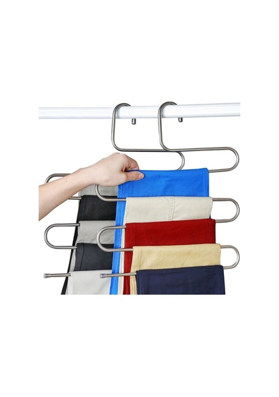 5 Katlı Metal Askılık Pantolon Askı Bluz Elbise Eşarp Başörtü Askısı Metal Beyaz Tr Diğer