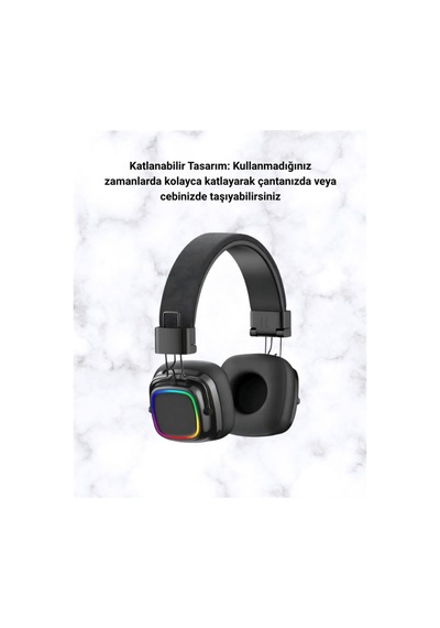 Renkli Işık Efektli Bluetooth 5.3 Müzik Kulaklığı Renk