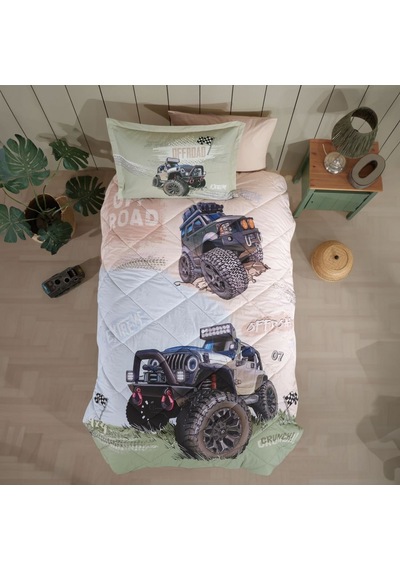 Tek Kişilik Ranforce Genç Desen Yorgan Seti Off Road Çok Renkli