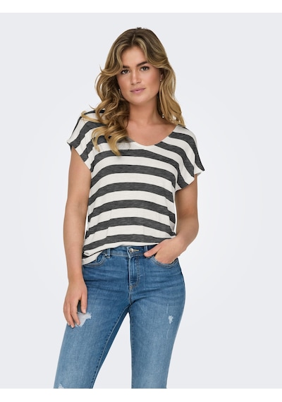 Only Onllıra Lıfe S/s V-neck Top Jrs Noos Kadın Siyah Bluz - 15252103