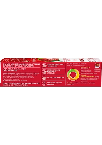 .teen Yaban Çileği Diş Macunu 8-18 Yaş 60 Ml Çok Renkli