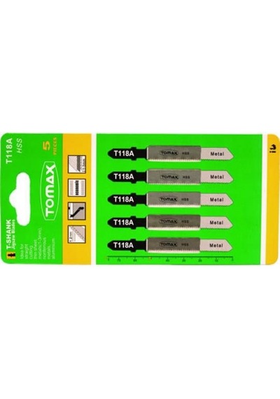 Tomax Dekupaj Dekopaj Testere Bıçağı Ağzı Metal T118-A 5 Li N11.331