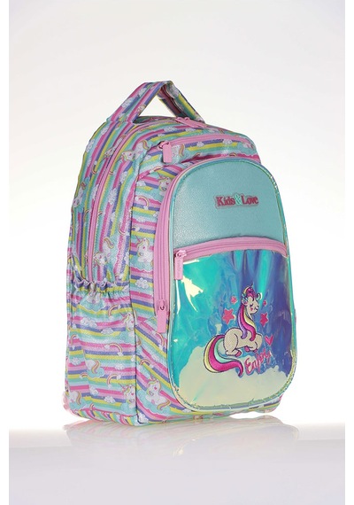 Kaukko Kids-Love Unicorn Sırt Çantası Aynalı-Simli L5065