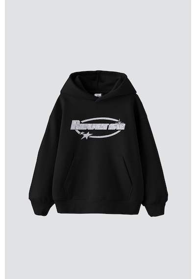 Tarzsokak Reverse Taş Baskılı Oversize Unisex Siyah