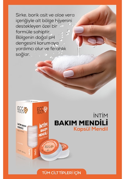 İntim Bakım Mendili 5 Li Genital Bölge Temizleme Ve Ferahlık Mendili Ph Dengeli, Aloe Vera & Bisabolol İçerikli