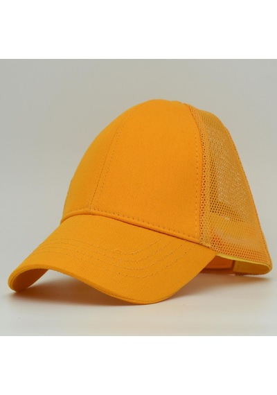 Unisex Ayarlanabilir Sarı Fileli Spor Basic Şapka Sarı