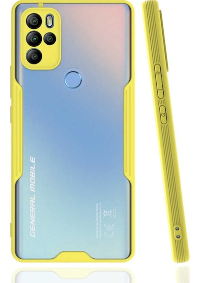 General Mobile Gm 21 Pro Kılıf Kamera Korumalı Arkası Şeffaf Silikon Sarı
