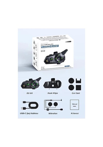 D2-6x 1000m Mesafeli 6 Kanallı İntercom Bluetooth Motosiklet Kask Kulaklığı İntercom Kulaklık 28902553
