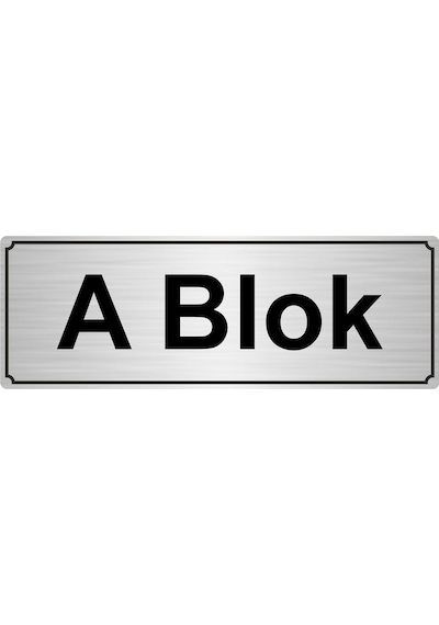 A Blok Yönlendirme Levhası 7Cmx20Cmgümüş Renk Metal
