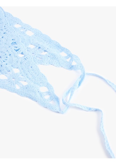 Koton Desenli Üçgen Bandana Mavi 6sak50056aa