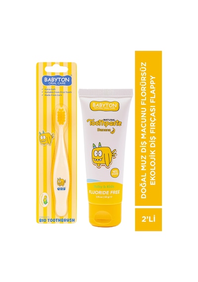 Set Muz Diş Macunu Florürsüz-ekolojik Diş Fırçası Flappy Temel Bakım
