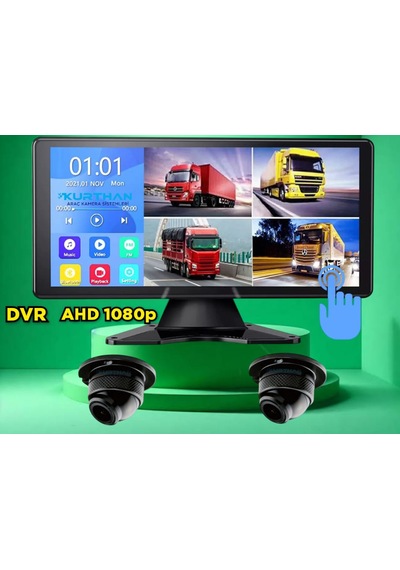 Dvr Dokunmatik Ekran 2 Adet 1080p Ahd 150'' Ultra Mini Kamera