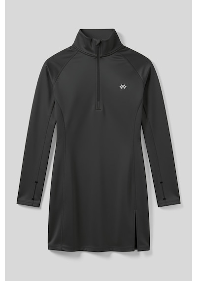 Tommylıfe Antrasit Yarım Fermuarlı Dik Yaka Standart Kalıp Kadın Sporcu Tunik - 97309