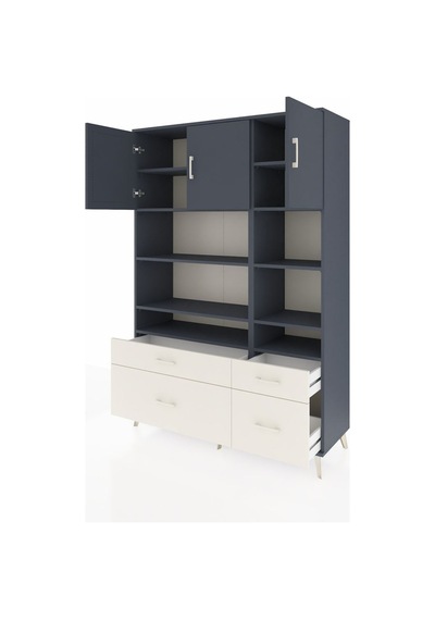 Hyperion Dolap 10 Raflı 4 Çekmeceli 3 Kapaklı 132x44x195 Antrasit-antrasit/aytaşı Antrasıt/aytası Hyperion Dolap 10 Raflı 4 Çekmeceli 3 Kapaklı 132x44x195 Antrasit-antrasit/aytaşı Antrasıt/aytası