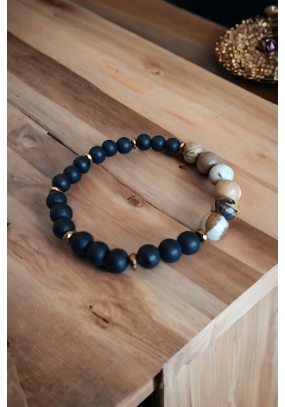Odun Jasper Taşı Büyük Boy 10 Mm Bileklik Jasper Taşı Oniks Taşı Hematit Taşı Bileklik Asetat Kutu Asetat Kutu