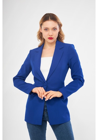 Lovelf Tek Düğme Klasik Ceket Saks Saks