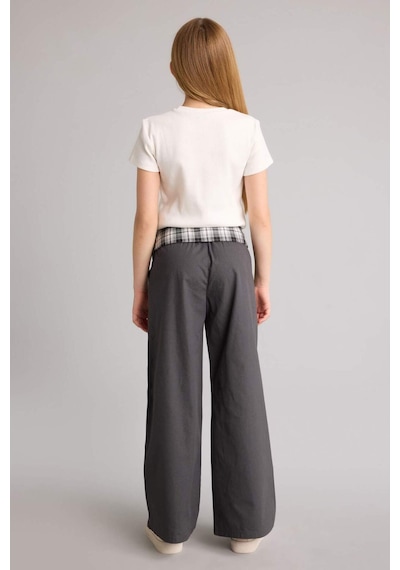Defacto Baggy Fıt Poplin Pantolon Kız Çocuk H1951a826smar213 Antrasit-ar213