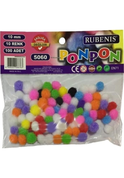 Rubenis Pon Pon 10 Mm 10 Renk Karşk 100'lü 5060