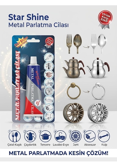 Metal Parlatma Cilası Jant, Çelik, Tencere Ve Tava Vb. Parlatıcı Temizleyici