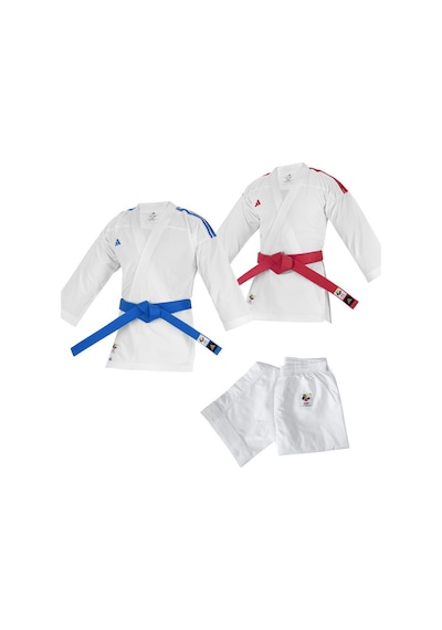 Adidas K250kıt Senko Karate Kumite Elbisesi Seti 2 Üst - 1 Pantolon Beyaz