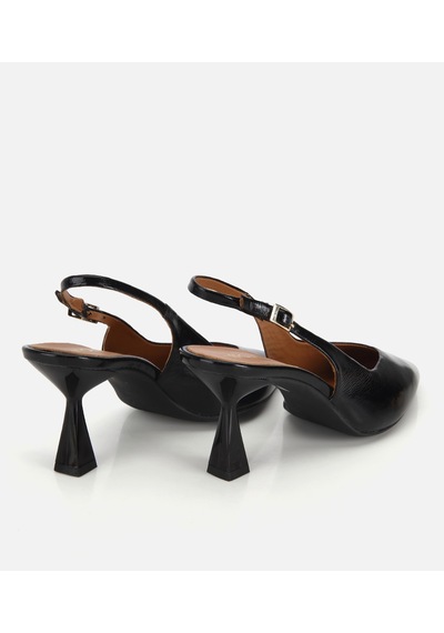 Hotiç Kadın Rugan Deri Siyah Sivri Burunlu Arkası Açık Kısa Topuklu Stiletto 01ayh322090a100 01ayh322090a100 Siyah