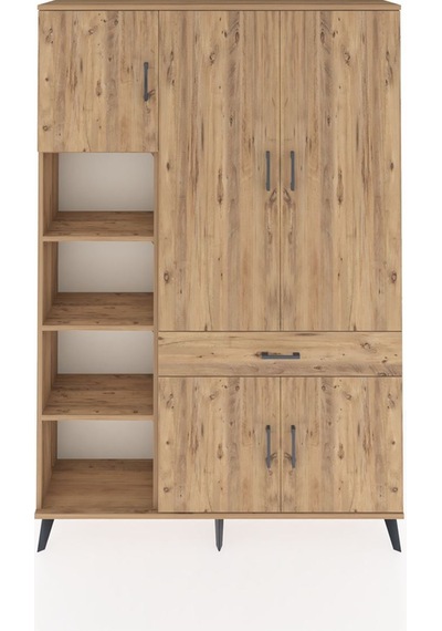 Arges Dolap 8 Raflı Tek Çekmeceli 5 Kapaklı 132x30x195 Çam-çam/çam Atlas Çam/atlas Çam Arges Dolap 8 Raflı Tek Çekmeceli 5 Kapaklı 132x30x195 Çam-çam/çam Atlas Çam/atlas Çam