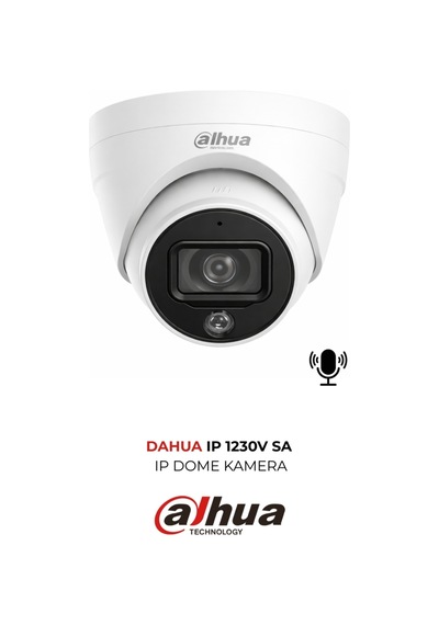 Ipc-hdw1230v-sa-0280b 2mp H.265+ 2.8mm Poe Dome Güvenlik Kamerası Dahili Mikrofonlu