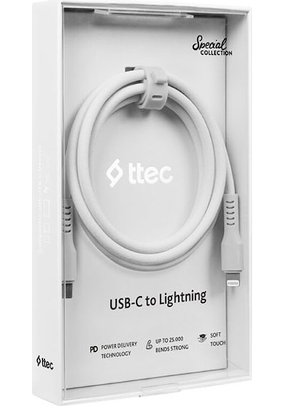 Ttec USB-C - Lightning Hızlı Şarj Kablosu 120 CM Beyaz
