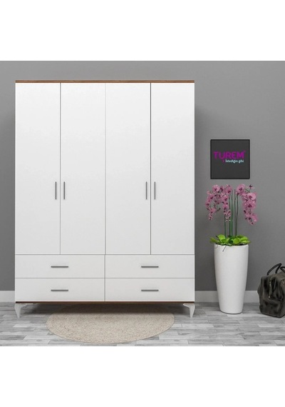 Ayışığı 4 Kapılı Gardrop Mdf Siyah Ayışığı 4 Kapılı Gardrop Mdf Siyah