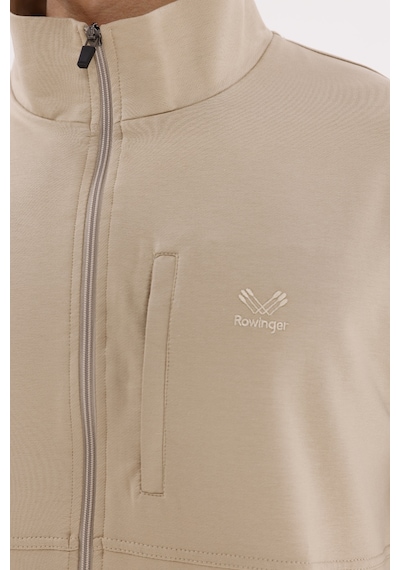 Rowinger Üç Cepli Yaka Detaylı Fermuarlı Rahat Kesim Ribana Manşetli Mevsimlik Sweatshirt Beıge