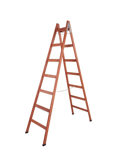 Step 7 Basamaklı Çift Çıkışlı Ahşap Merdiven Yükseklik 2.30 M