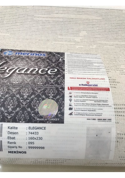 Merinos Halı Elegance 74433 095 Serisi Akrilik Salon Oturma Yatak Odası Halısı Gri