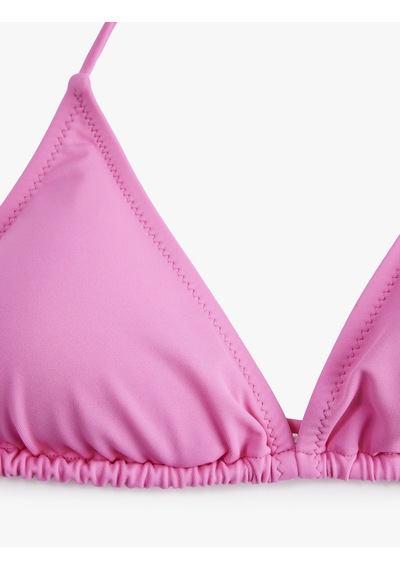 Koton Boyundan Bağlamalı Üçgen Bikini Üstü Pembe 6sak10012mm Gül