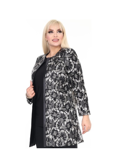 Ladies First Büyük Beden 3925 Siyah Ceket+bluz Takım 001