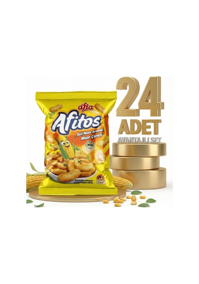Afia Afitos Süt Aromalı Mısır Çerezi 24x50 Gr