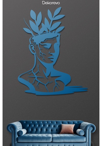Filizlenen Zihin Metal Duvar Tablosu - Metal Duvar Sanatı - Mavi - 21 X 30 Cm