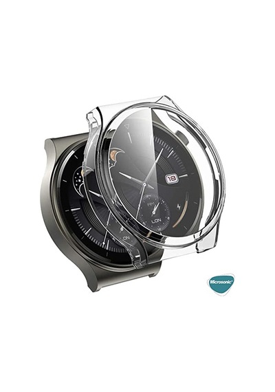 Huawei Watch Gt5 Pro 46mm Kılıf 360 Full Round Soft Silicone Şeffaf Watch Gt5 Pro 46mm İle Uyumlu Kılıf - Şeffaf