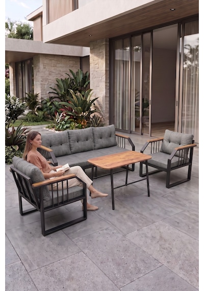 Lavin Serisi 1.sınıf 3+1+1 Bahçe Balkon Oturma Grubu Siyah Metal İskelet Gri Minderli Orta Sehpalı Siyah İskelet Gri Minder Lavin Serisi 1.sınıf 3+1+1 Bahçe Balkon Oturma Grubu Siyah Metal İskelet Gri Minderli Orta Sehpalı Siyah İskelet Gri Minder